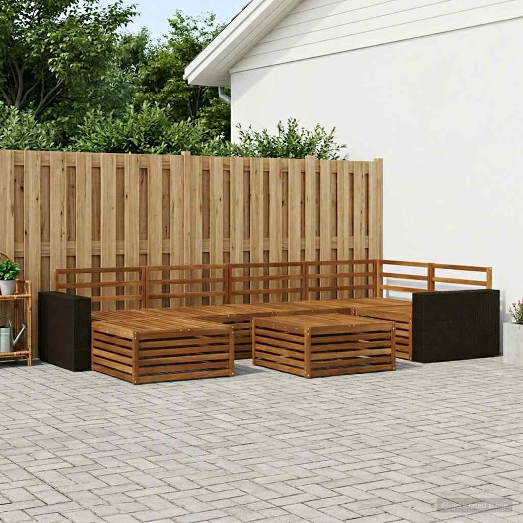 Outdoor-Sofagarnitur 7 stk. Natur