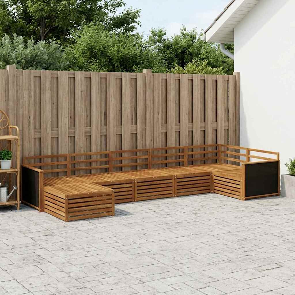 Outdoor-Sofagarnitur 7 stk. Natur