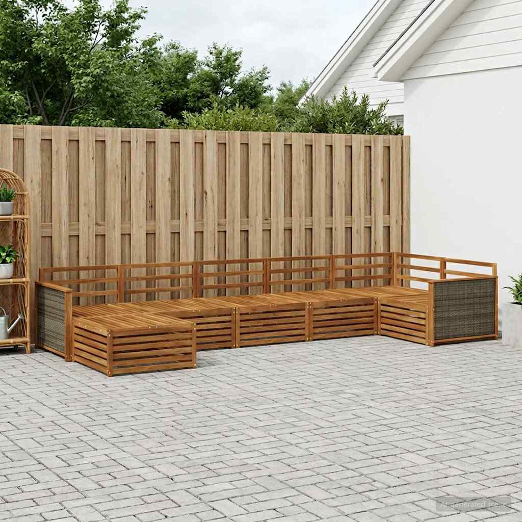 Outdoor-Sofagarnitur 7 stk. Natur