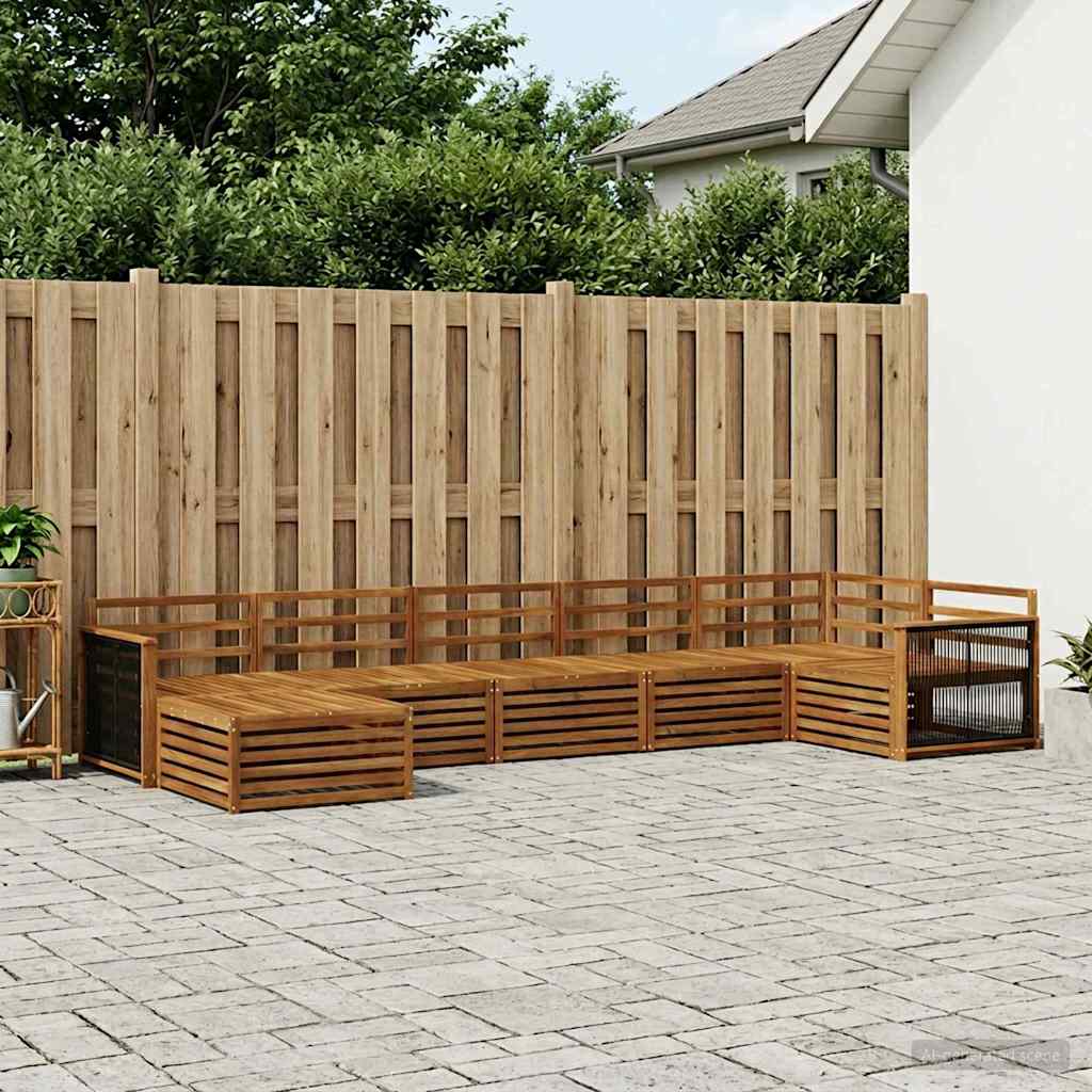 Outdoor-Sofagarnitur 7 stk. Natur