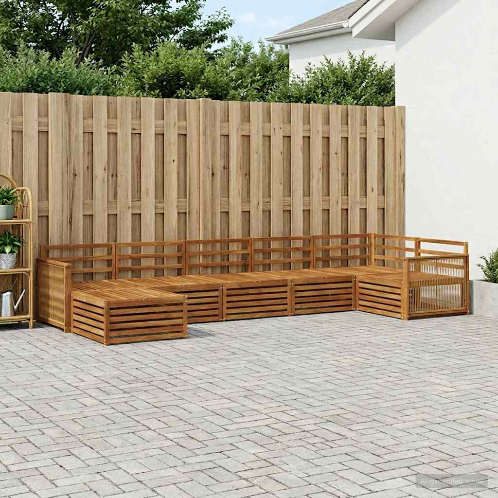 Outdoor-Sofagarnitur 7 stk. Natur