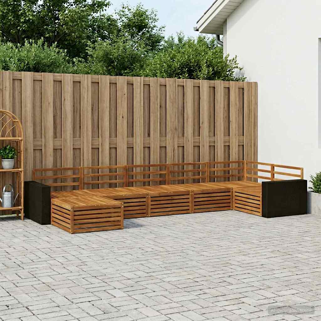 Outdoor-Sofagarnitur 7 stk. Natur