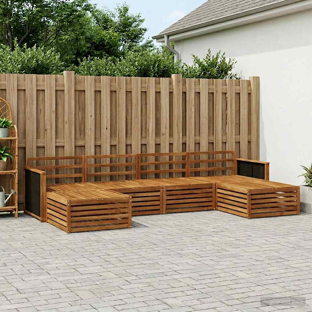 Outdoor-Sofagarnitur 6 stk. Natur Massivholz Akazie