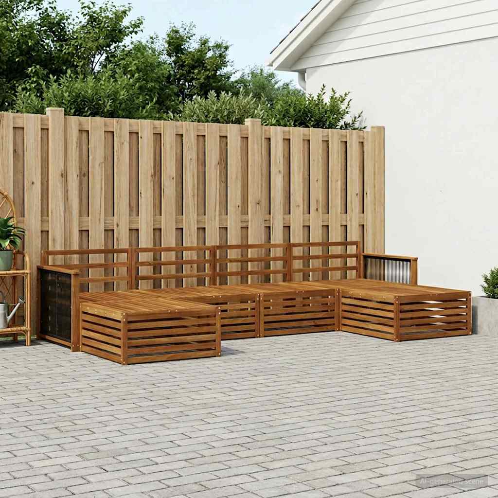 Outdoor-Sofagarnitur 6 stk. Natur Massivholz Akazie
