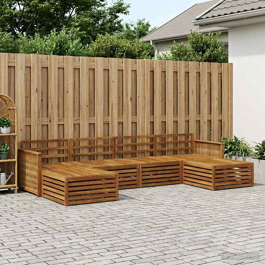 Outdoor-Sofagarnitur 6 stk. Natur Massivholz Akazie