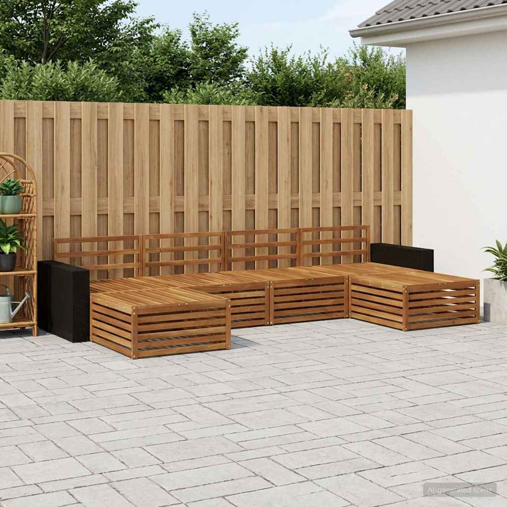 Outdoor-Sofagarnitur 6 stk. Natur Massivholz Akazie