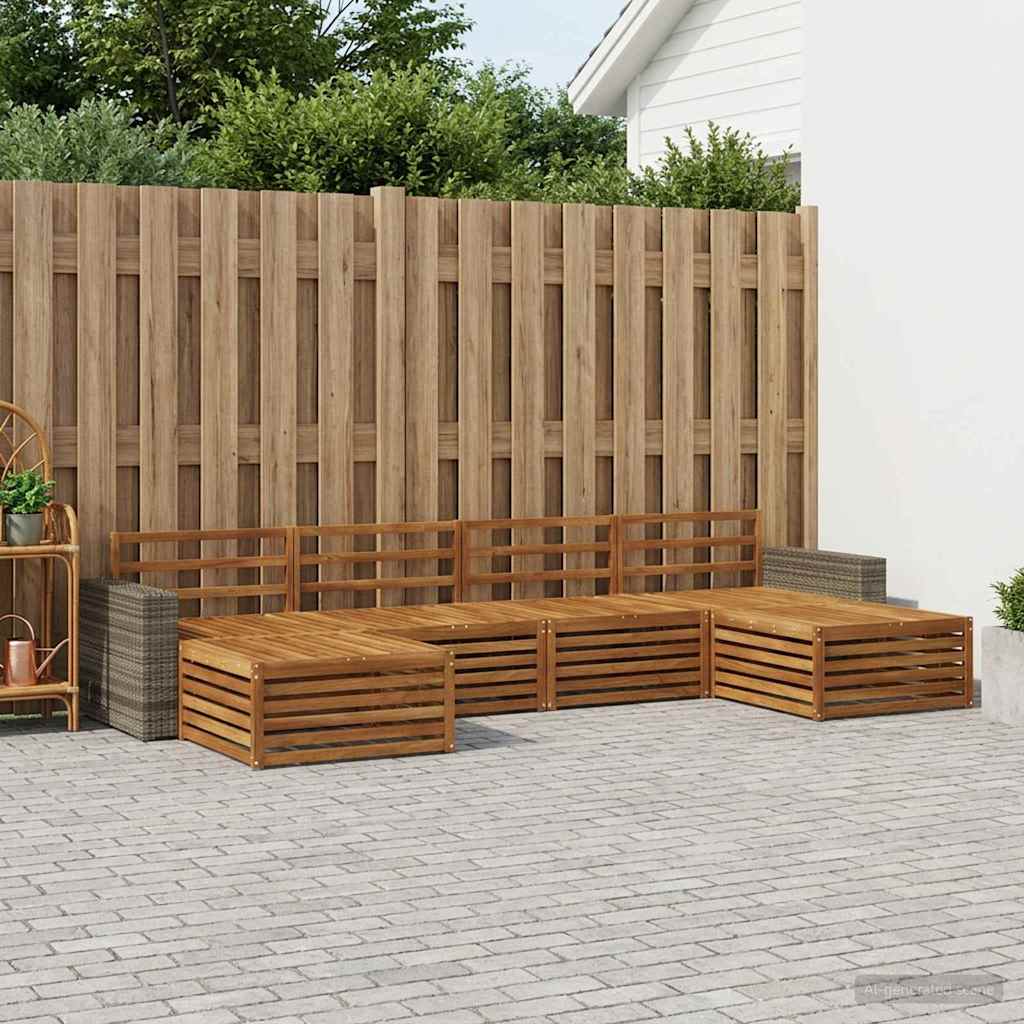 Outdoor-Sofagarnitur 6 stk. Natur Massivholz Akazie
