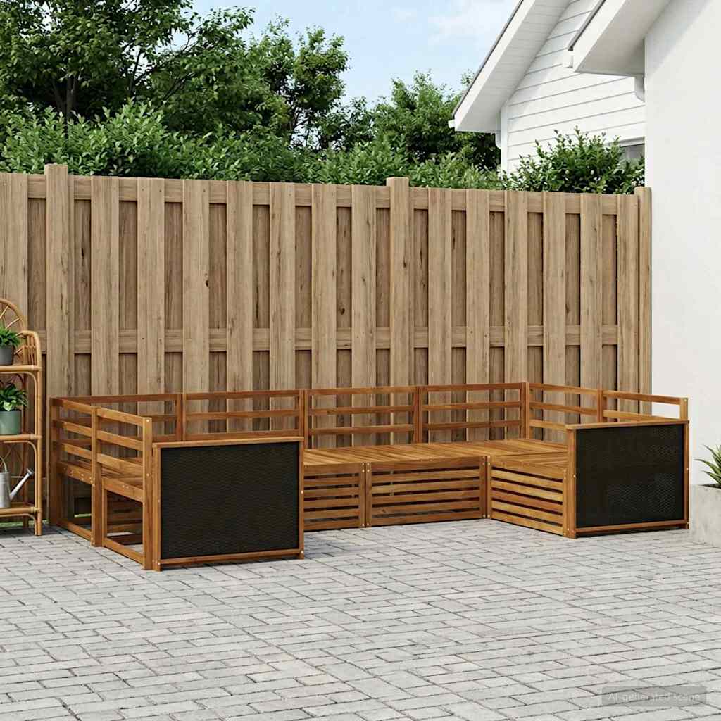 Outdoor-Sofagarnitur 6 stk. Natur Massivholz Akazie