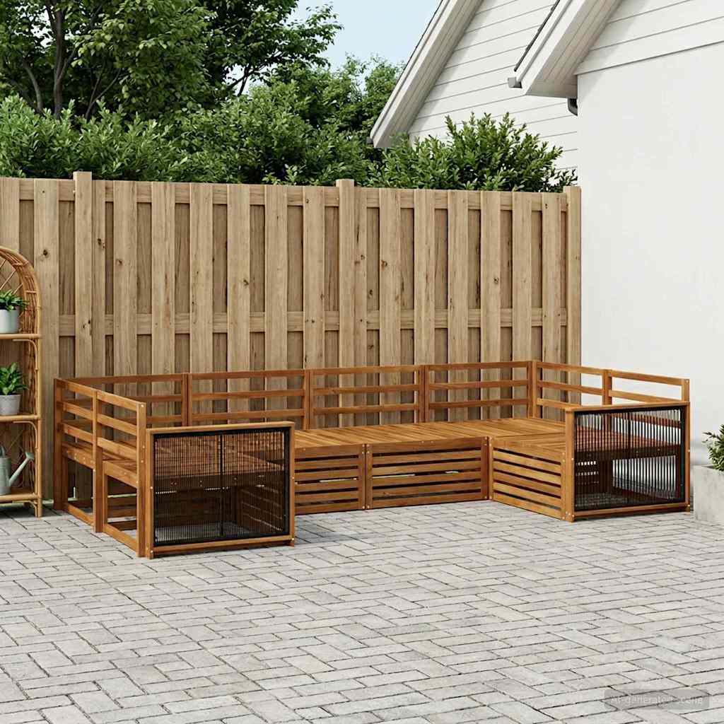 Outdoor-Sofagarnitur 6 stk. Natur Massivholz Akazie