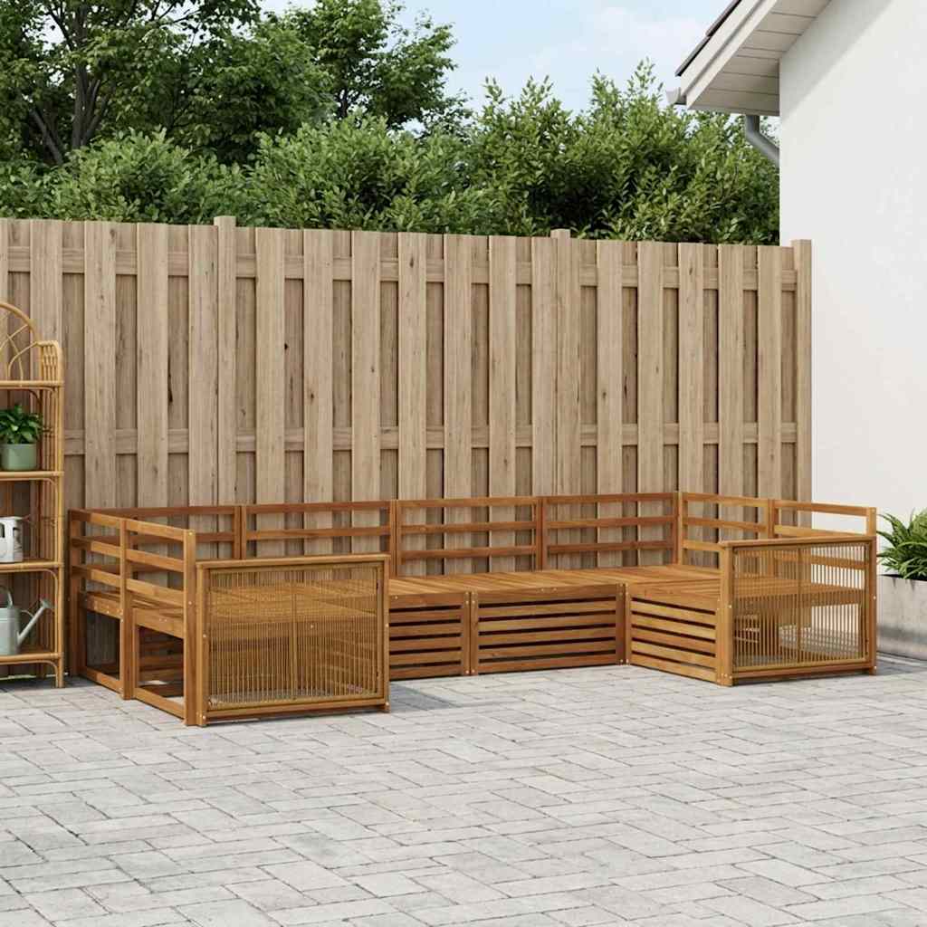 Outdoor-Sofagarnitur 6 stk. Natur Massivholz Akazie