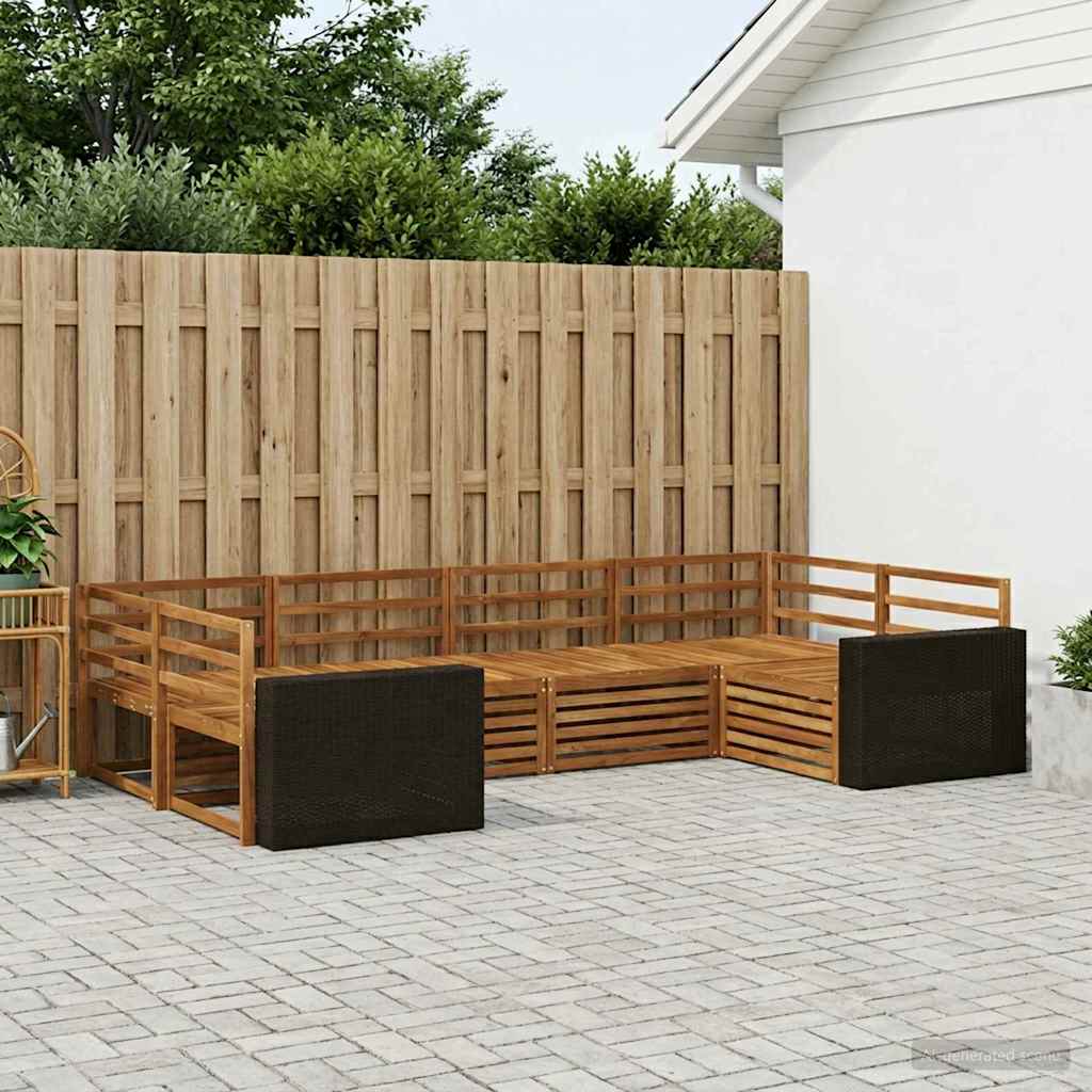Outdoor-Sofagarnitur 6 stk. Natur Massivholz Akazie