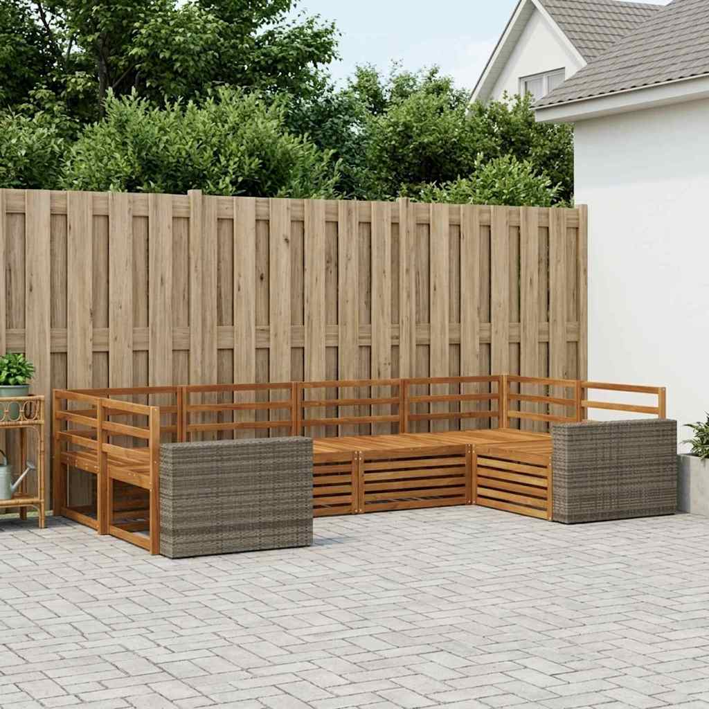 Outdoor-Sofagarnitur 6 stk. Natur Massivholz Akazie