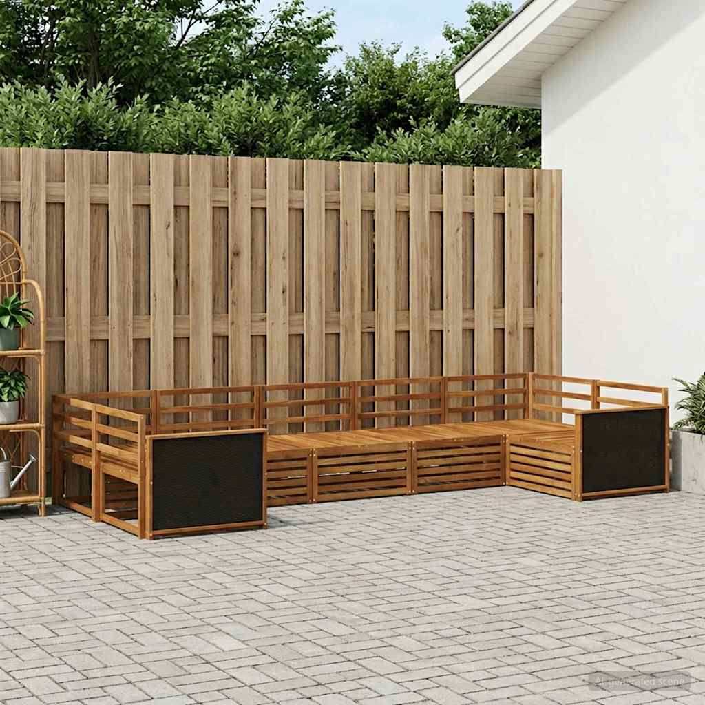 Outdoor-Sofagarnitur 7 stk. Natur Massivholz Akazie