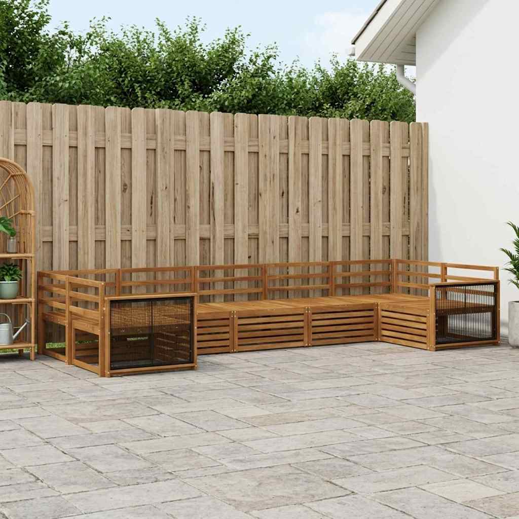Outdoor-Sofagarnitur 7 stk. Natur Massivholz Akazie
