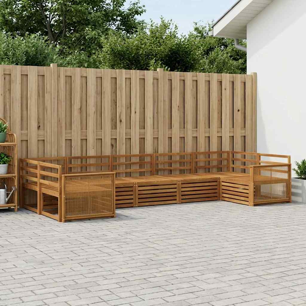 Outdoor-Sofagarnitur 7 stk. Natur Massivholz Akazie