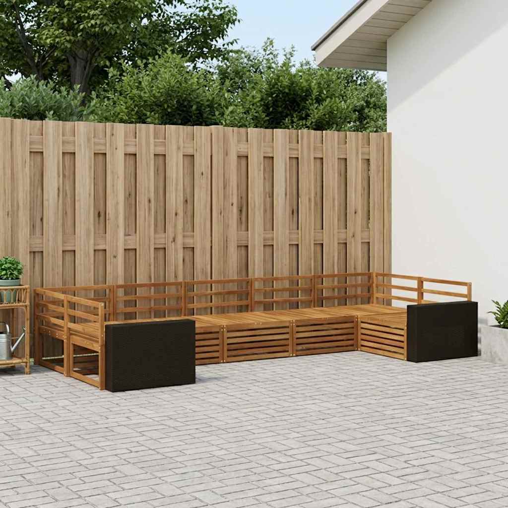 Outdoor-Sofagarnitur 7 stk. Natur Massivholz Akazie