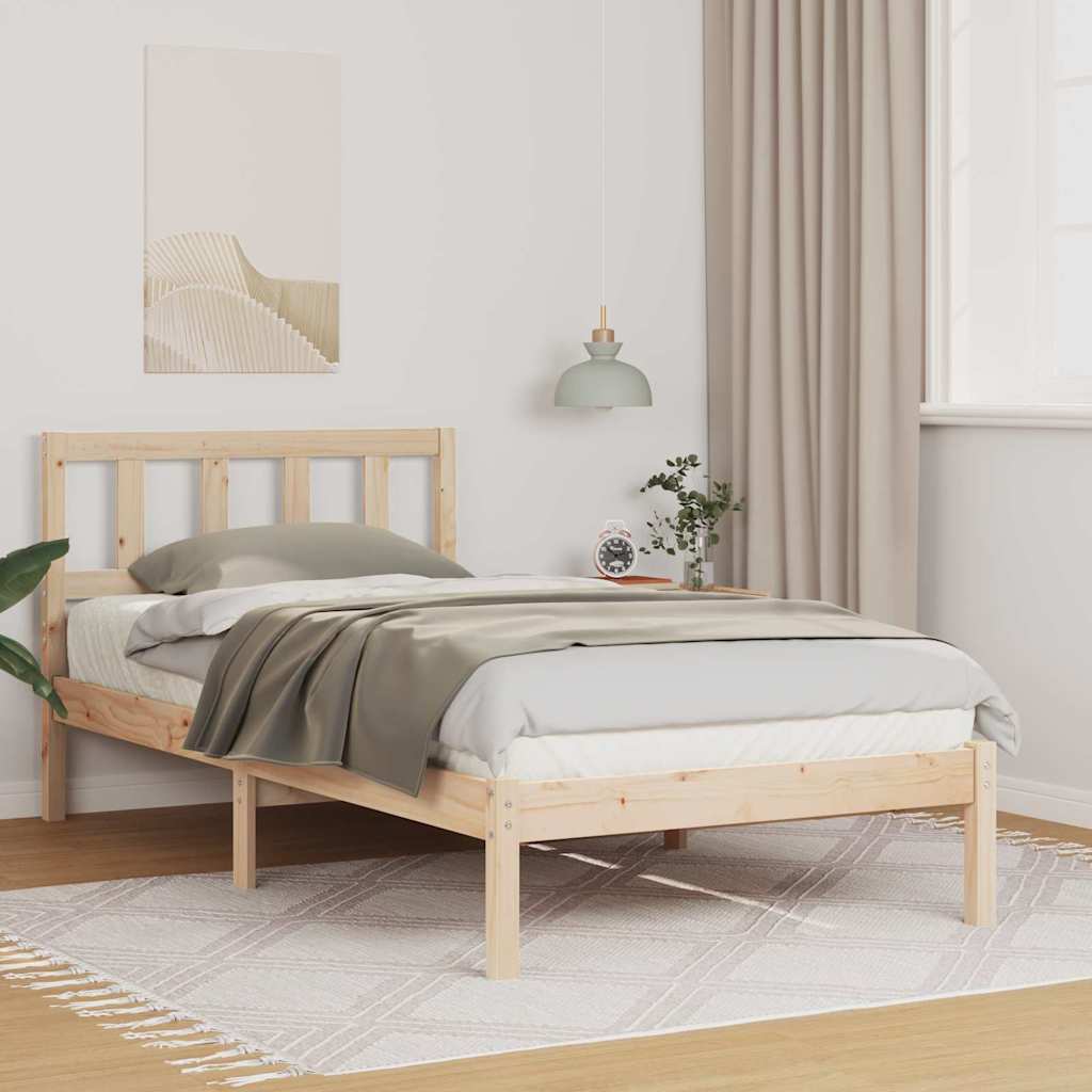 Bettrahmen mit Kopfteil Braun 100 x 200 cm Massives Kiefernholz