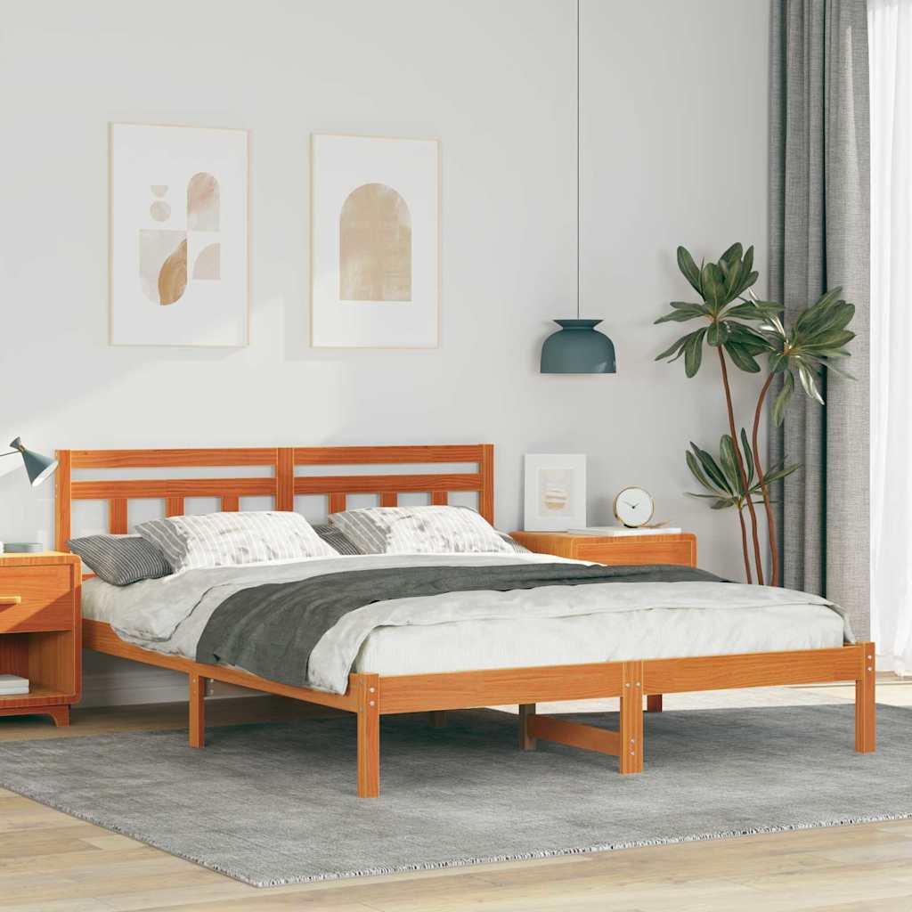 Bettrahmen Braun 140 x 200 cm Massives Kiefernholz