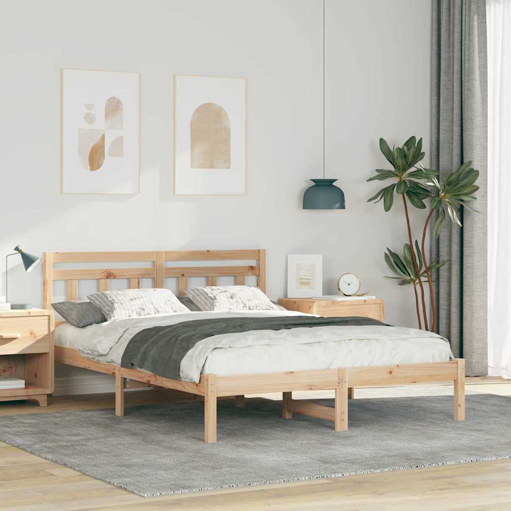 Bettrahmen Braun 120 x 200 cm Massives Kiefernholz