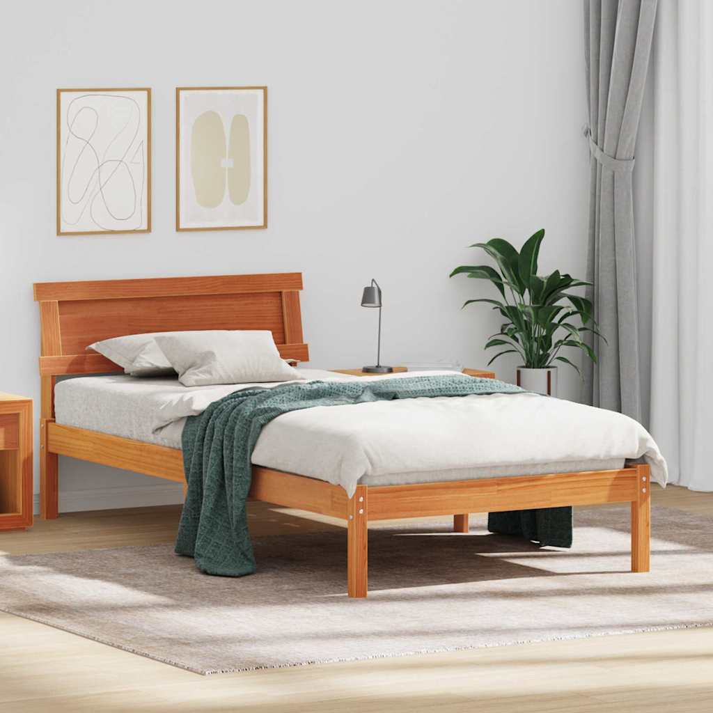 Bettrahmen Wachsbraun 80 x 200 cm Massives Kiefernholz