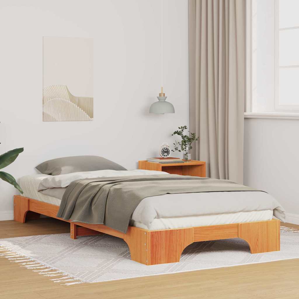 Bettrahmen Braun 90 x 210 cm Massives Kiefernholz