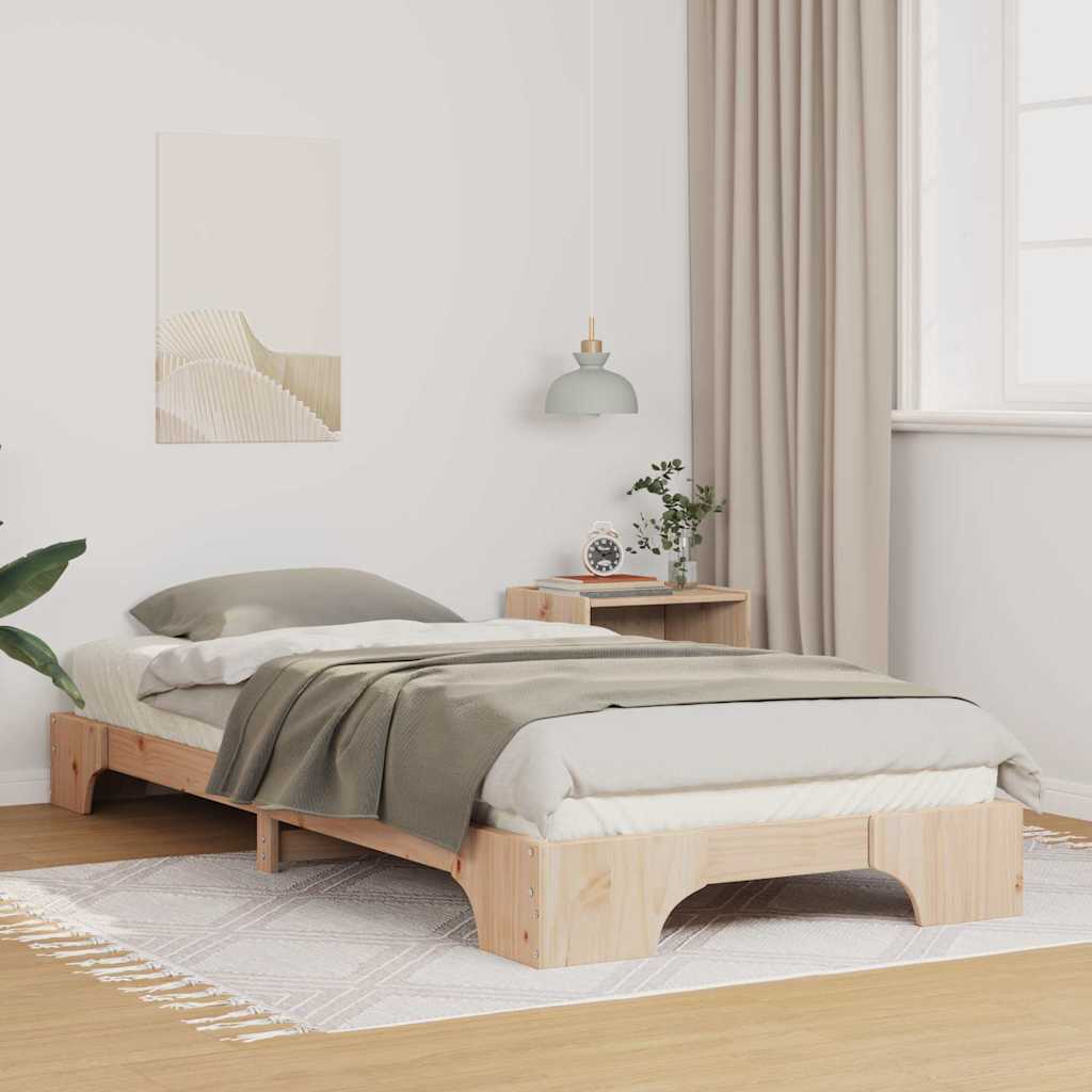 Bettrahmen Braun 100 x 210 cm Massives Kiefernholz