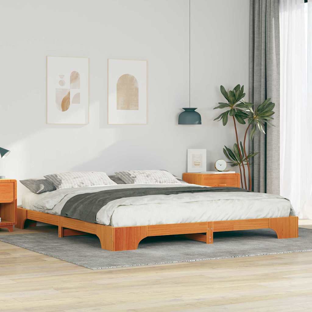 Bettrahmen Braun 180 x 220 cm Massives Kiefernholz