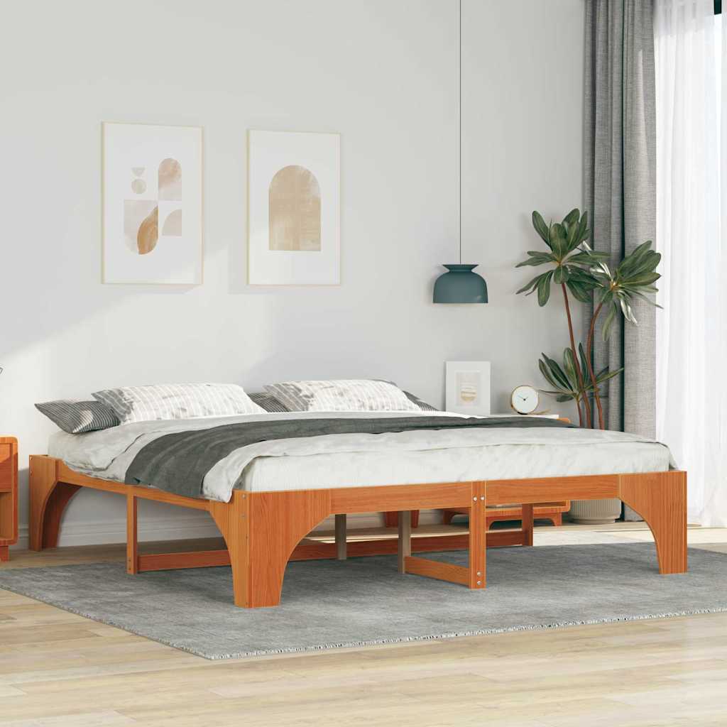 Bettrahmen Braun 180 x 200 cm Massives Kiefernholz