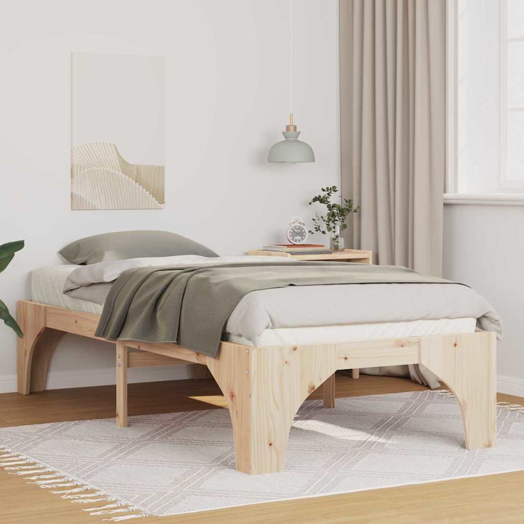 Bettrahmen Braun 90 x 200 cm Massives Kiefernholz