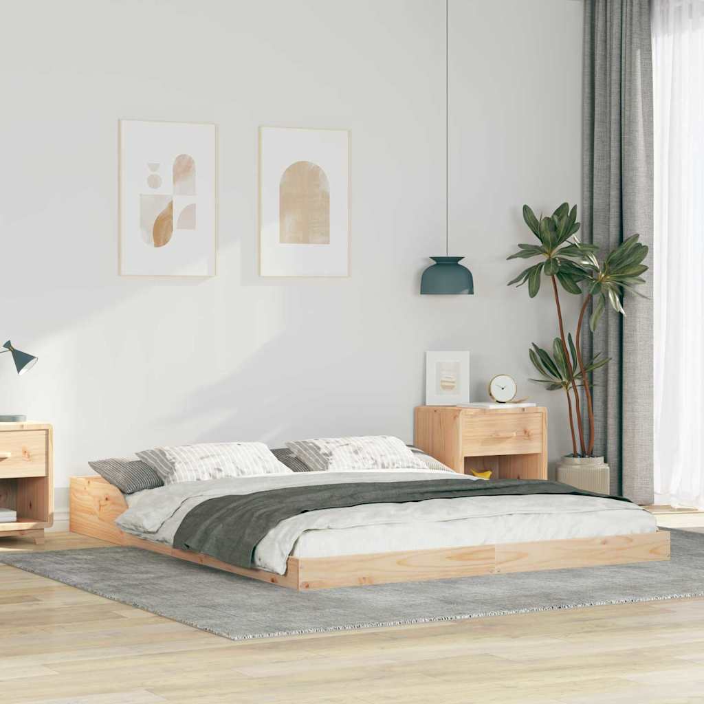 Bettrahmen Braun 150 x 200 cm Massives Kiefernholz