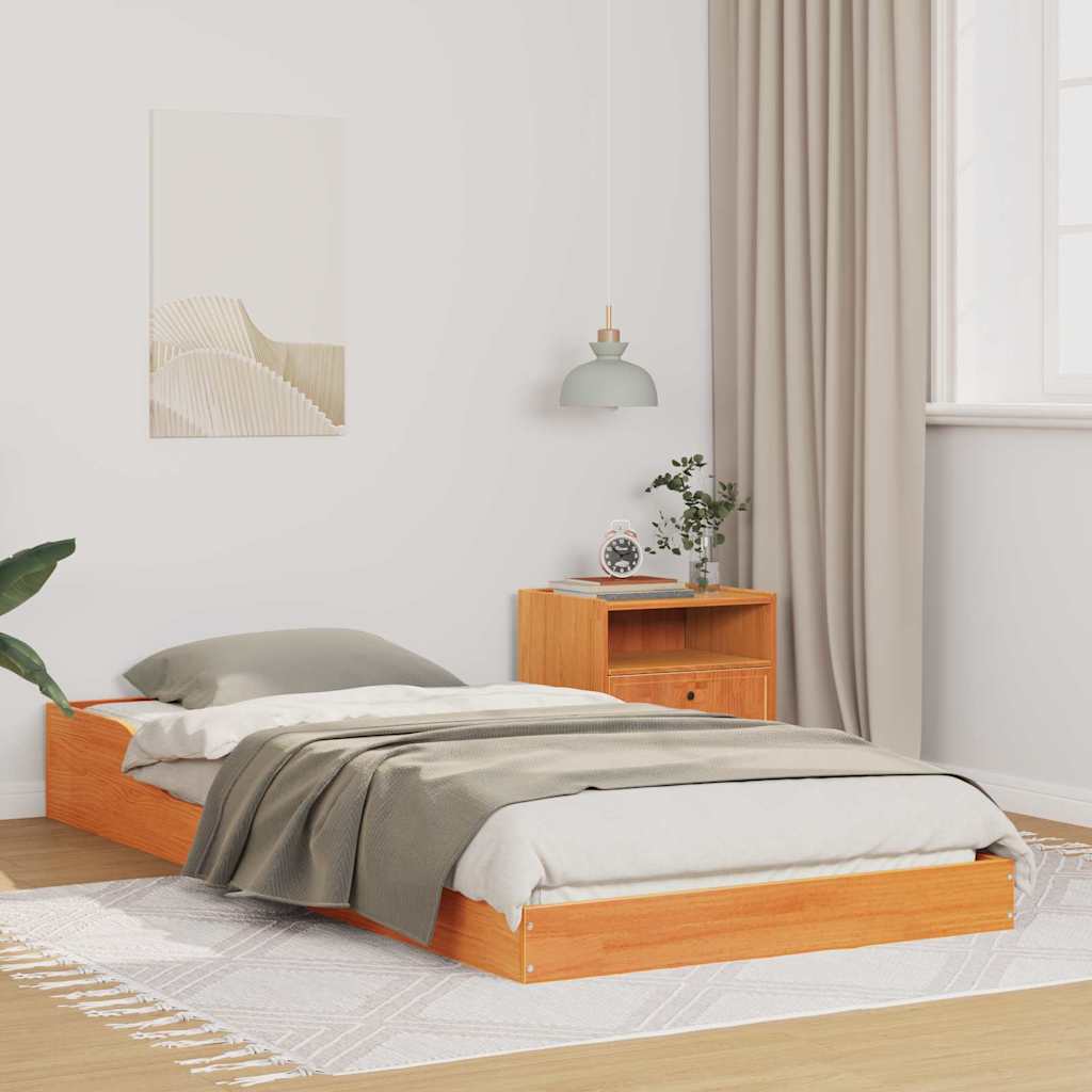 Bettrahmen Wachsbraun 90 x 220 cm Massives Kiefernholz