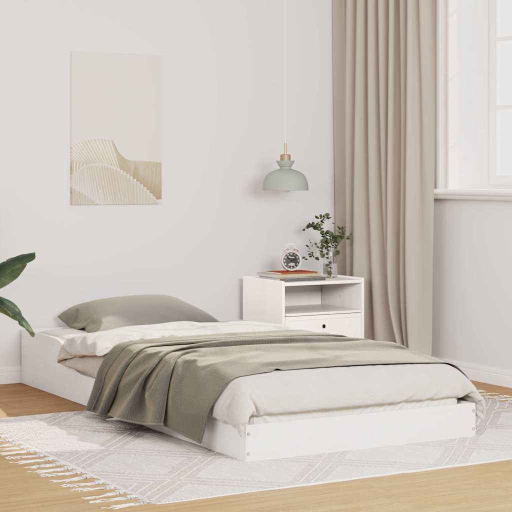Bettrahmen Weiß 100 x 220 cm Massives Kiefernholz