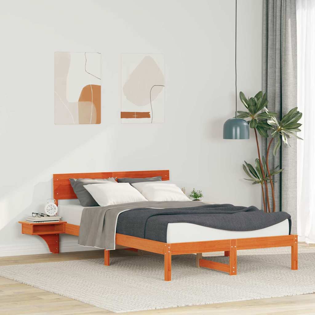 Bettrahmen Wachsbraun 120 x 190 cm Massives Kiefernholz