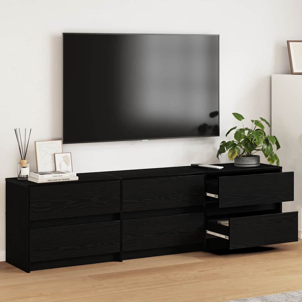 TV-Einheiten 180 x 34 x 50 cm Schwarz Eichen-Optik