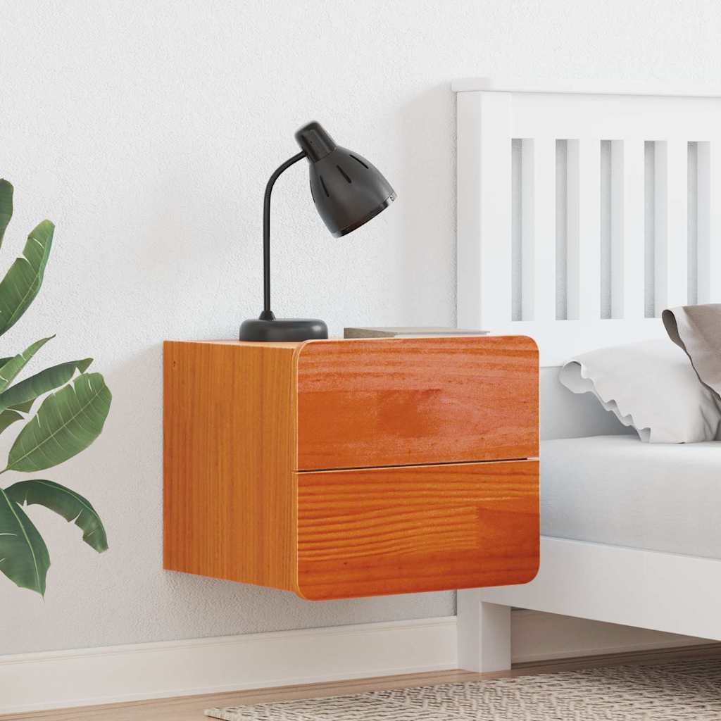 Nachttisch 2 stk. Braun 39 x 34 x 33 cm Massivholz Kiefer