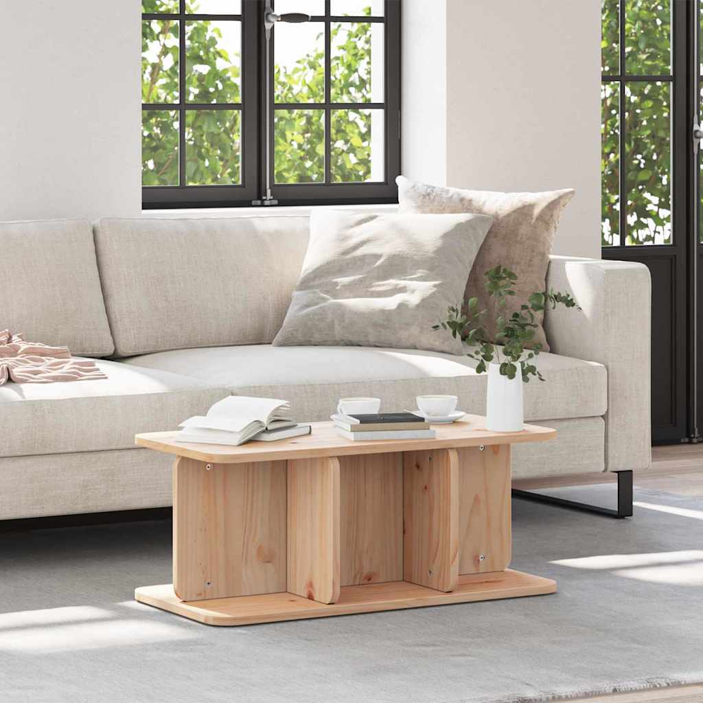 Couchtisch Natur 80 x 39,5 x 33,5 cm Massivholz Kiefer