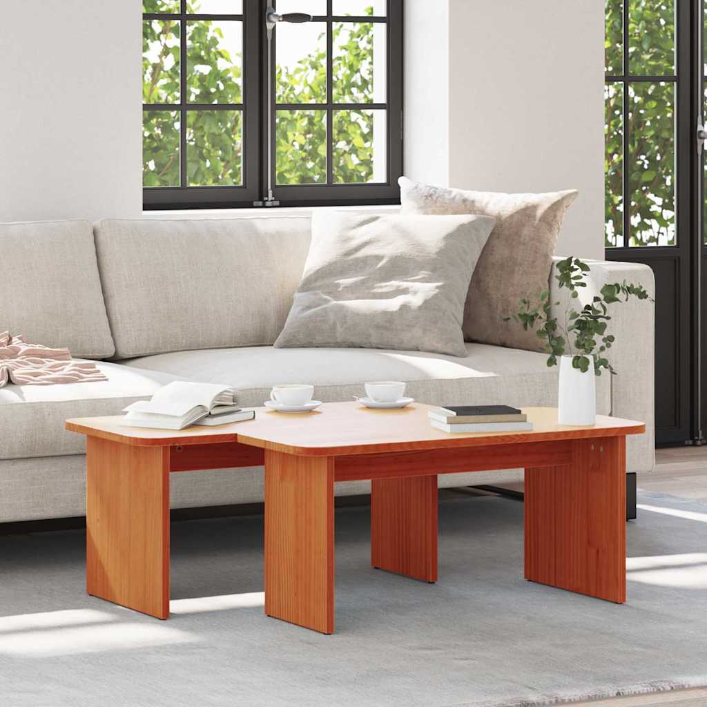 Couchtisch 2 stk. Wachsbraun 100 x 69 x 35,5 cm