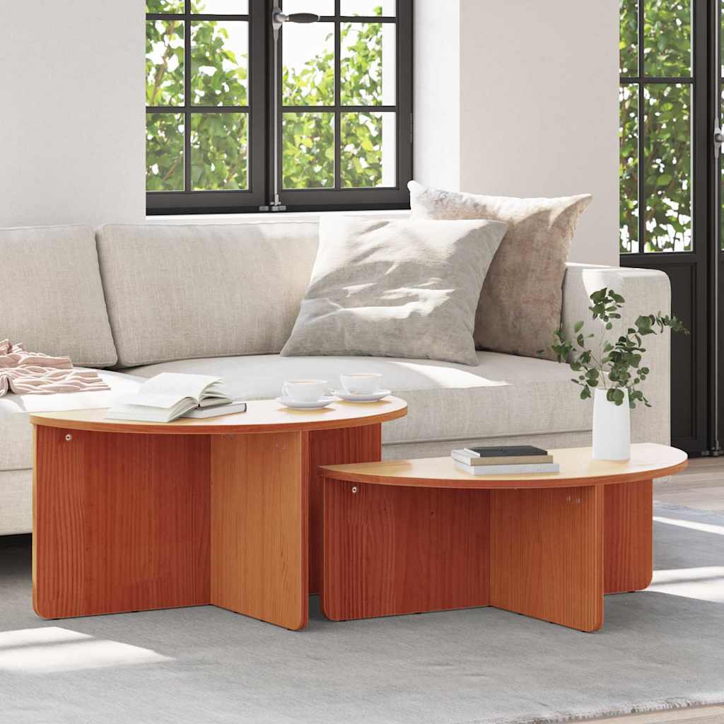 Couchtisch 2 stk. Wachsbraun 79 x 39,5 x 40 cm