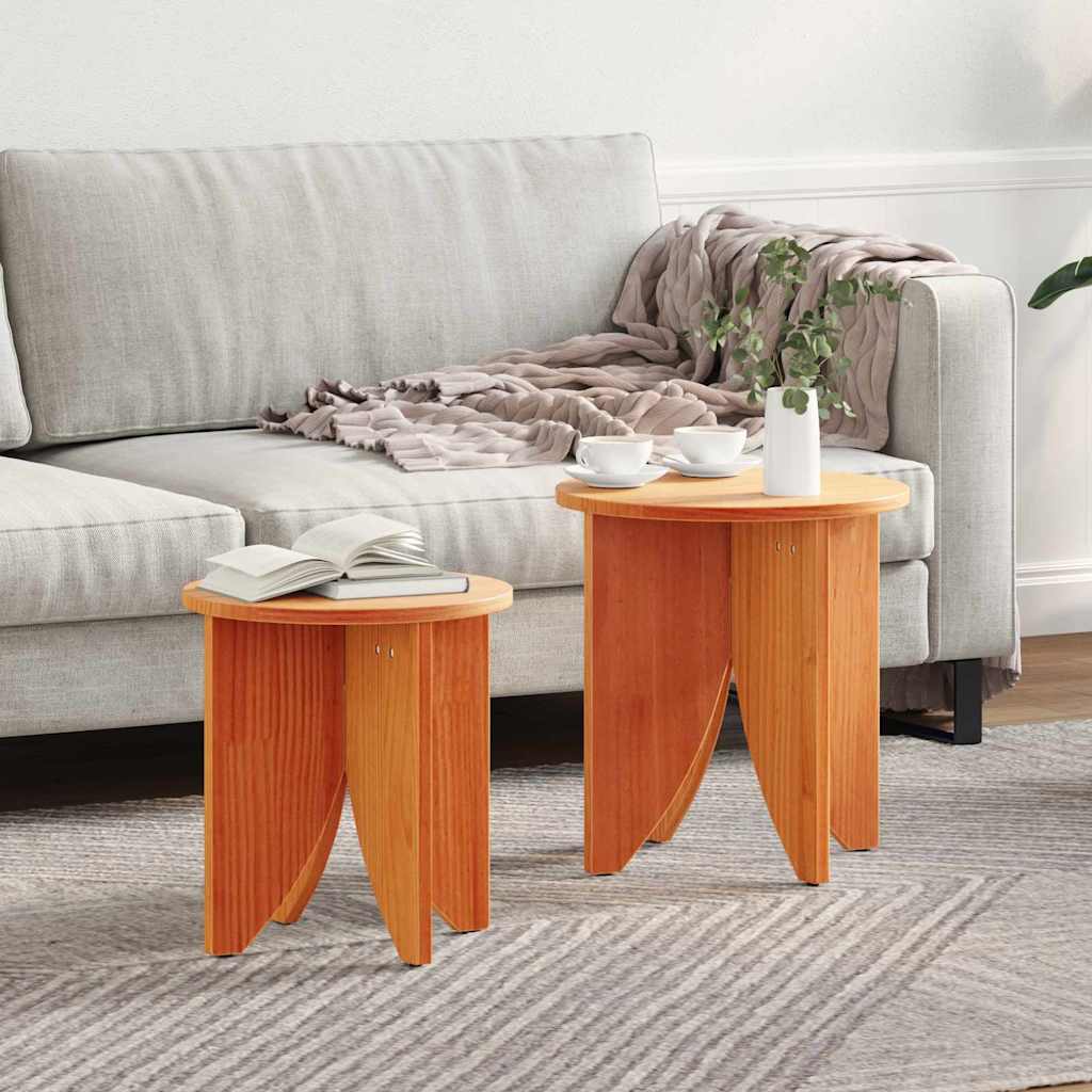 Couchtisch 2 stk. Wachsbraun 41,5 x 41,5 x 44 cm