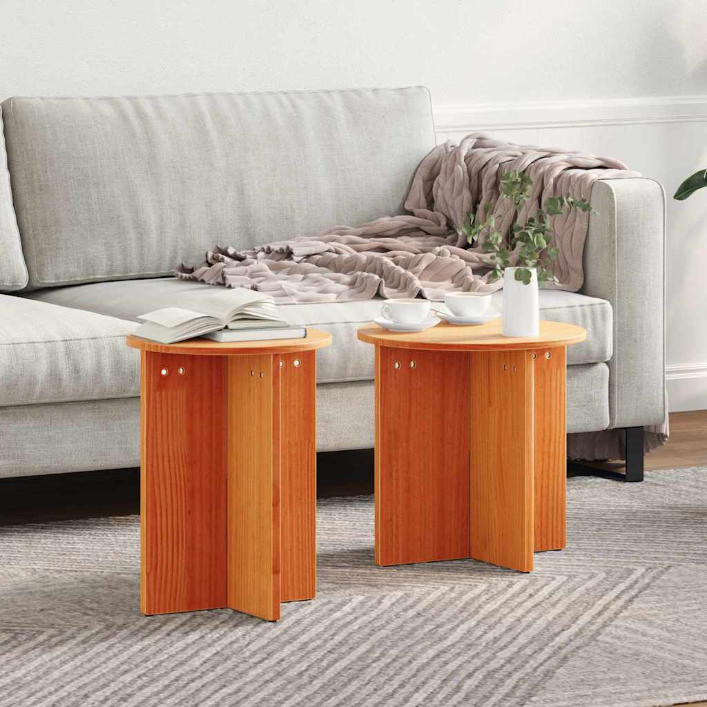 Couchtisch 2 stk. Wachsbraun 41,5 x 41,5 x 46 cm