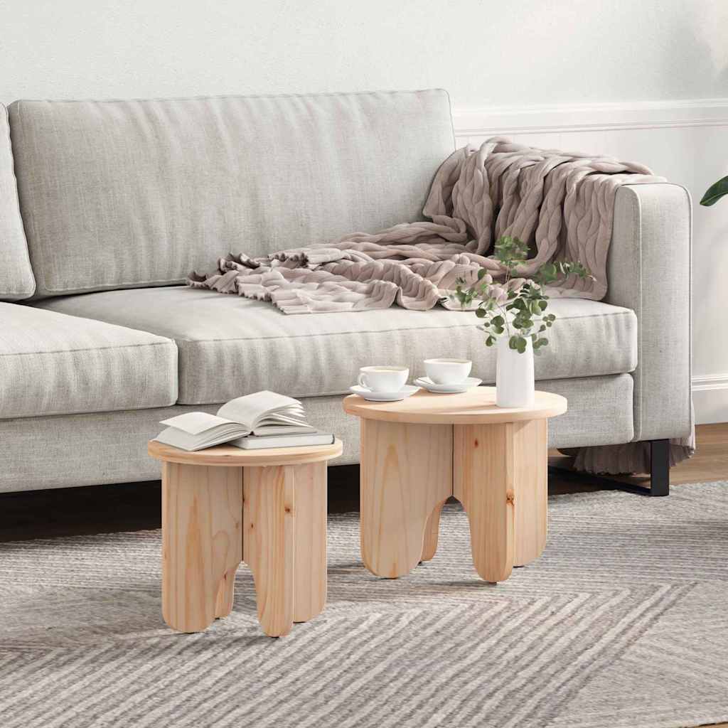 Couchtisch 2 stk. Natur 39.5 x 39.5 x 30 cm Massivholz Kiefer