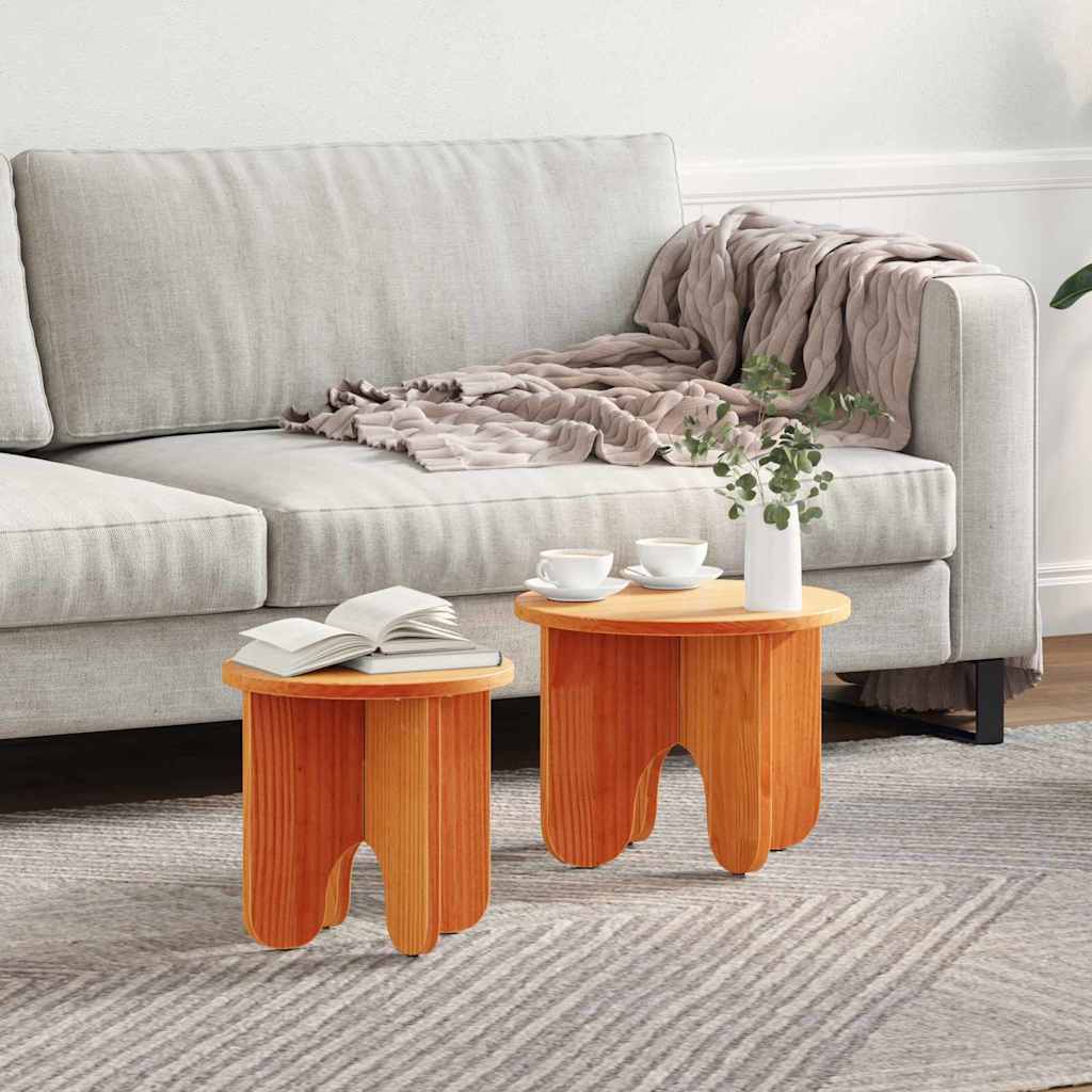 Couchtisch 2 stk. Wachsbraun 39.5 x 39.5 x 30 cm