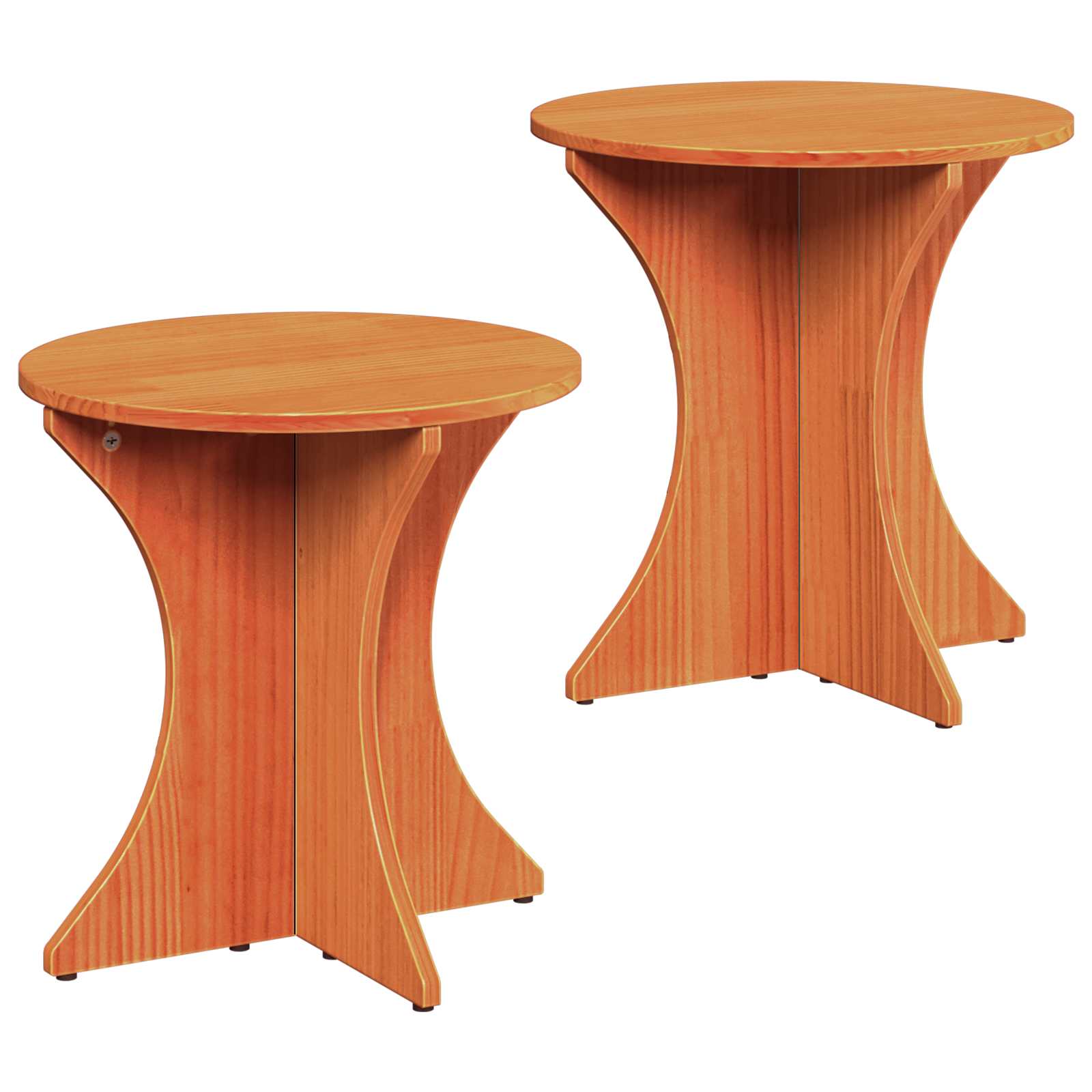 Couchtisch 2 stk. Wachsbraun 46 x 46 x 47 cm Massivholz Kiefer