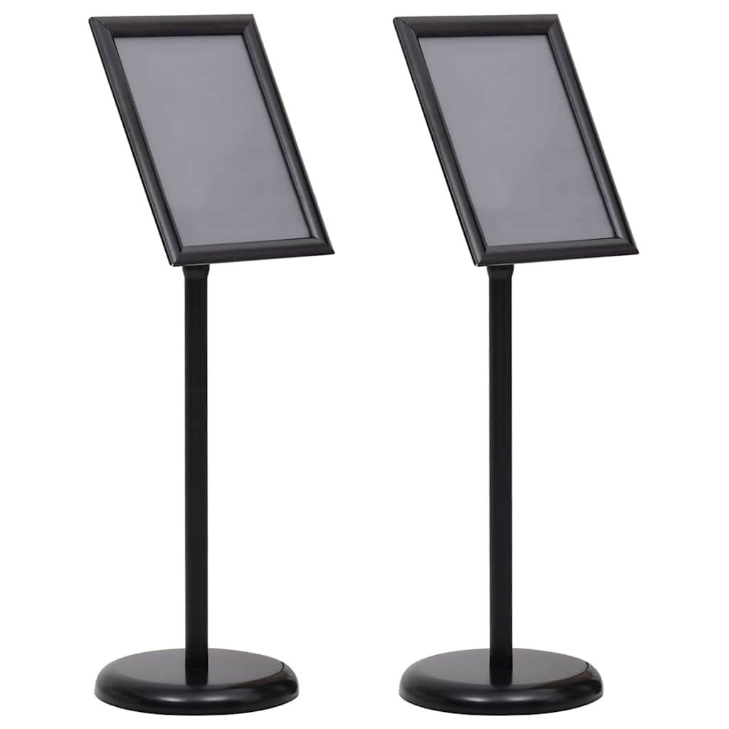 Plakatständer 2 stk. Schwarz 32,7 x 24 x 108 cm Aluminium