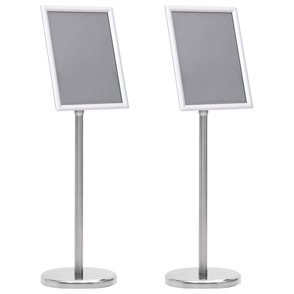 Plakatständer 2 stk. Silber 32,7 x 24 x 108 cm Aluminium