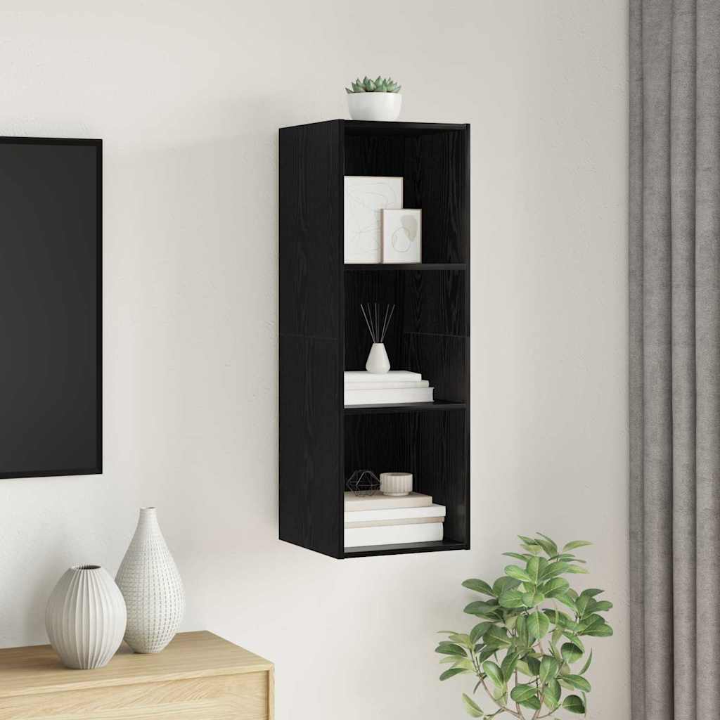 TV-Schrankset 37 x 37 x 107 cm Schwarz Eichen-Optik