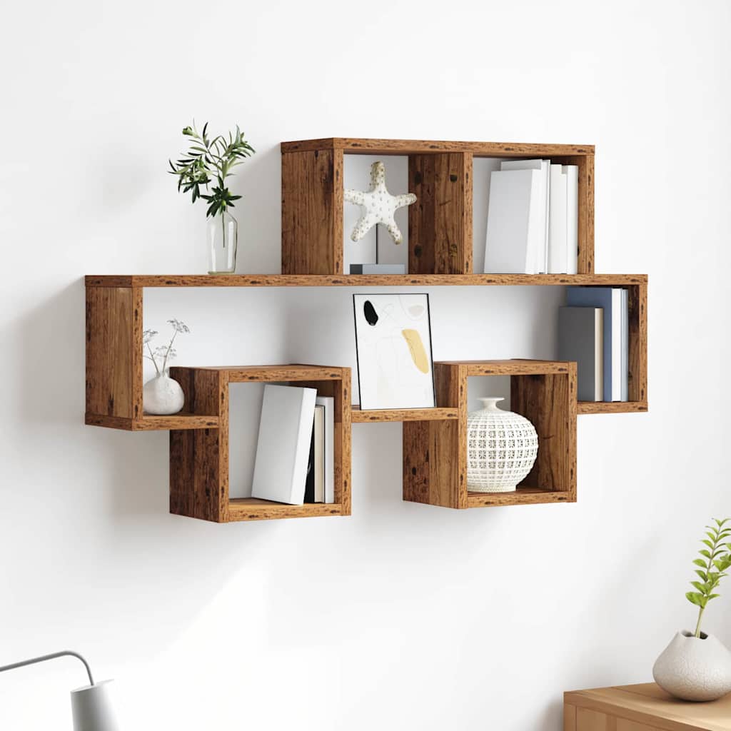 Wandregal Wandhalterung Altholz 82 x 15 x 51 cm Holzwerkstoff