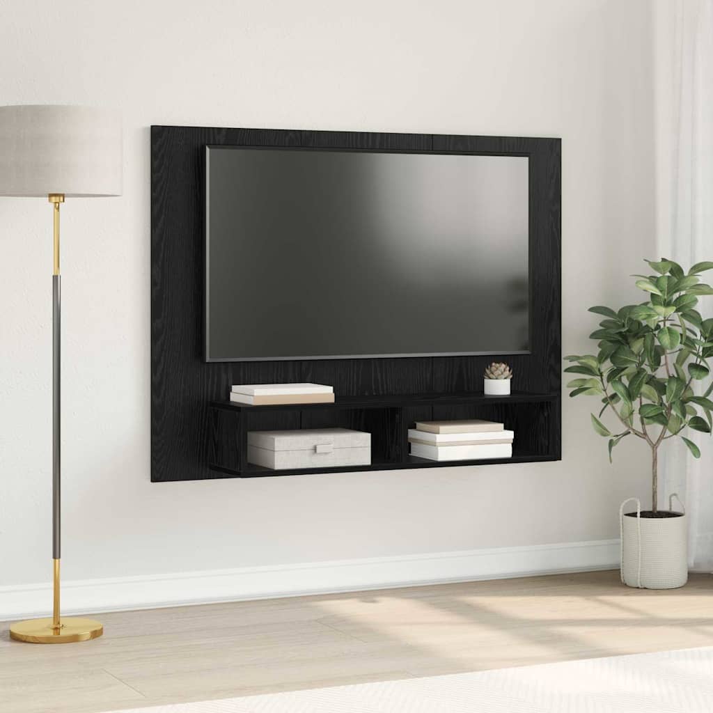 TV-Schrankset 120 x 23,5 x 90 cm Schwarz Eichen-Optik