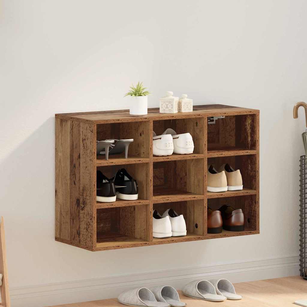 Schuhschrank 77,5 x 30 x 51 cm Holzwerkstoff Altholz