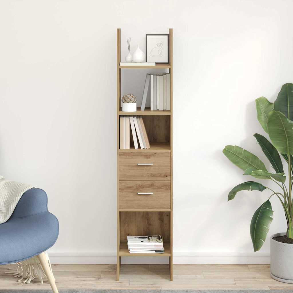 Bücherregal 2 Ebenen 40 x 35 x 180 cm Holzwerkstoff